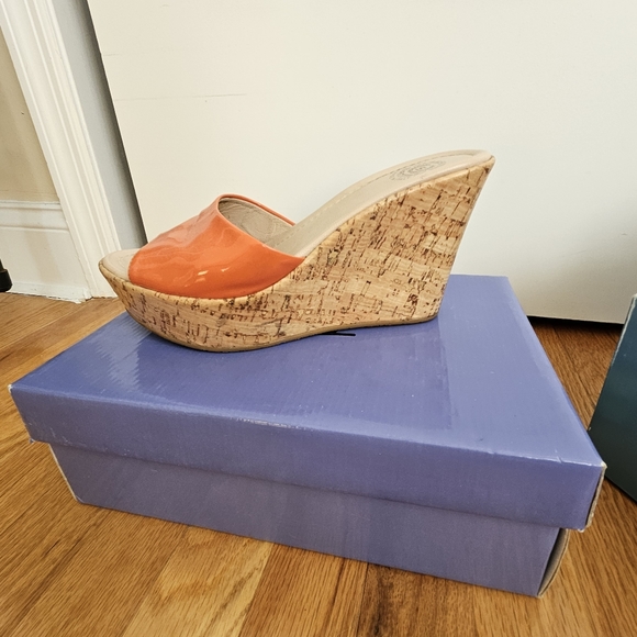 Italian Wedge Sandals. Cork Imitatation - Picture 2 of 7
